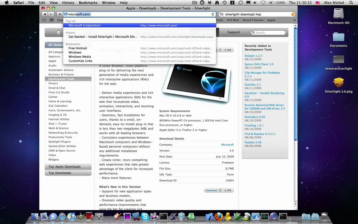 how to install silverlight on mac